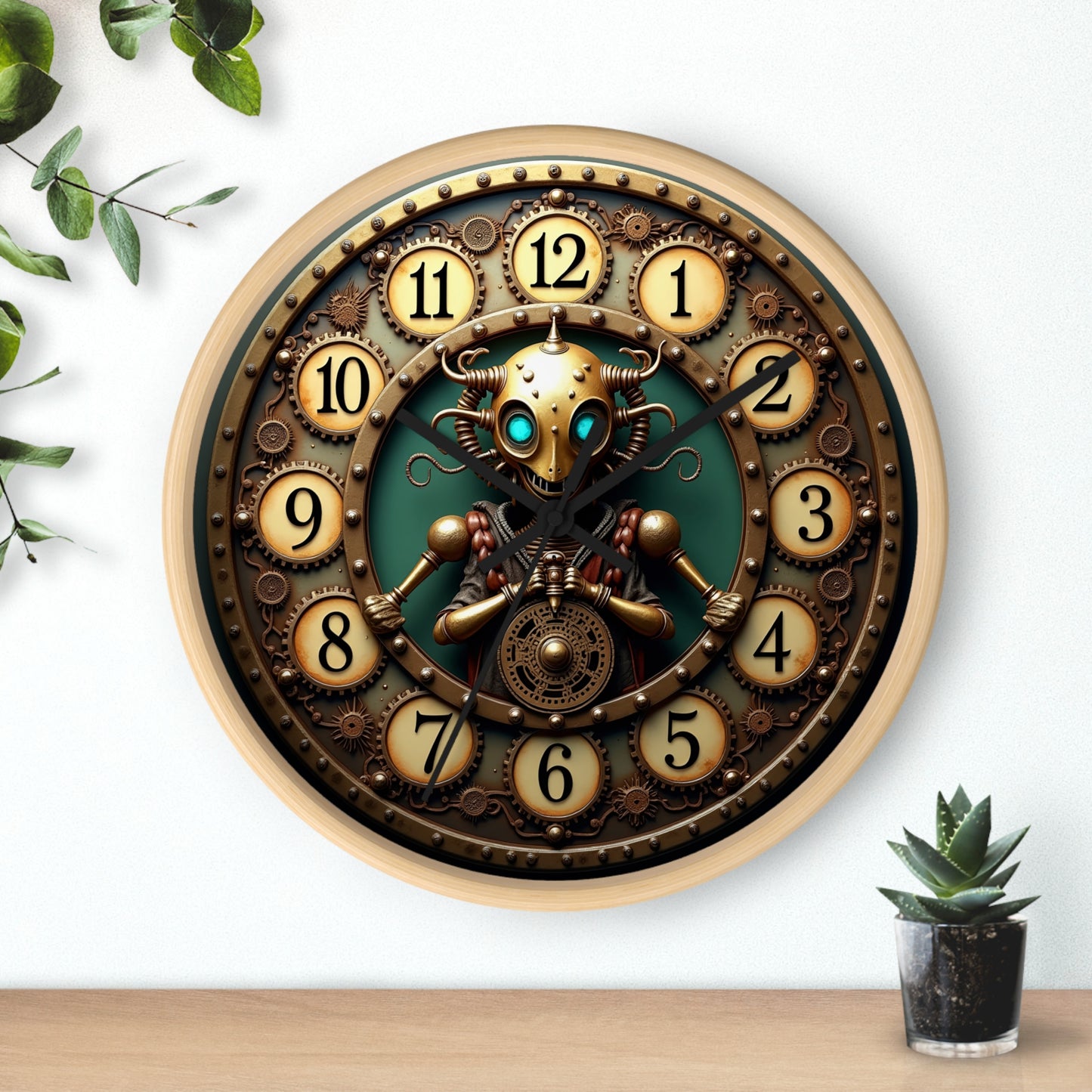 Steampunk Gearbot Wall Clock