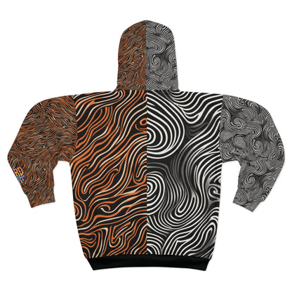 Split Pattern Unisex Zip Hoodie by Weird Inc