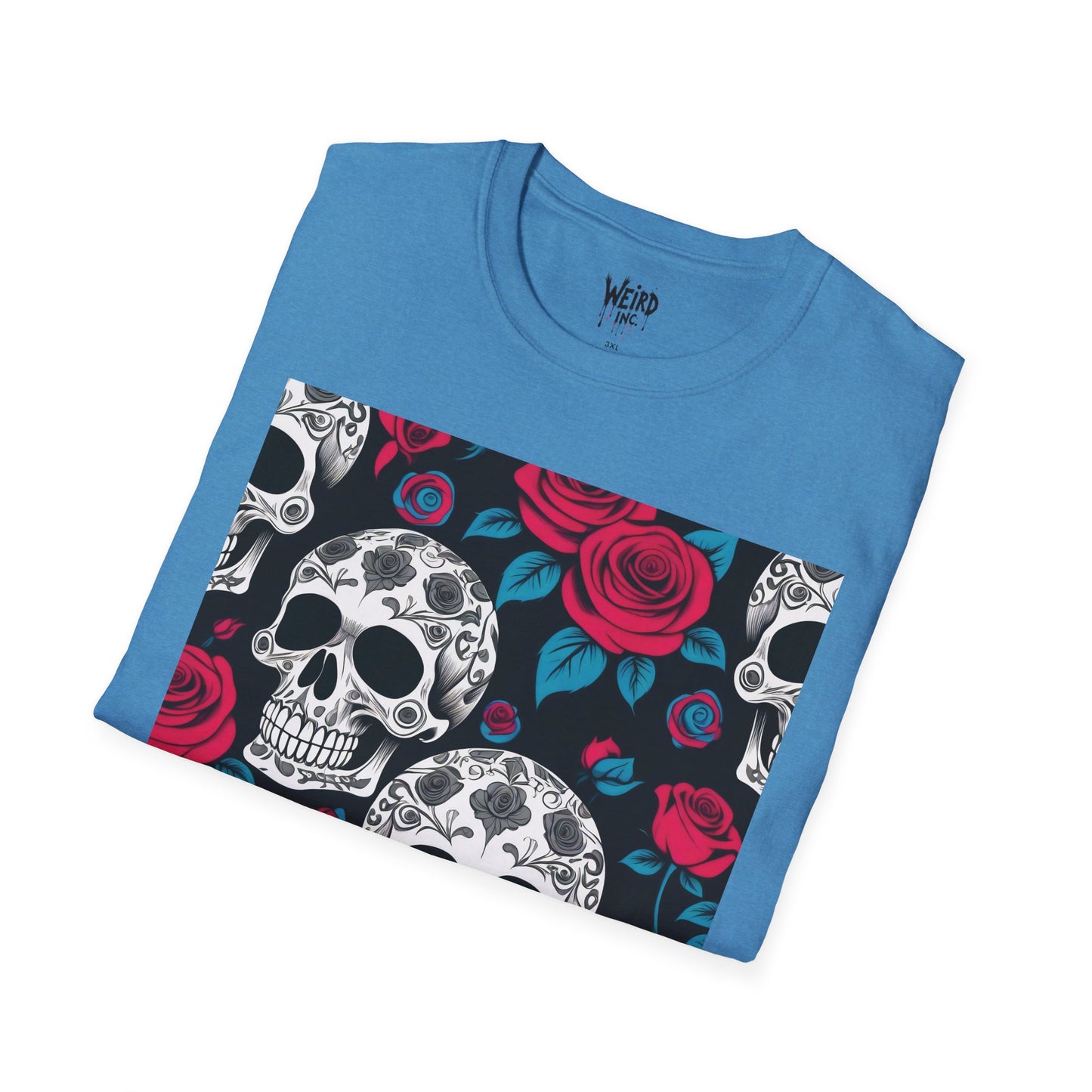 Floral Skull Symphony, Unisex Soft style Graphic Tee