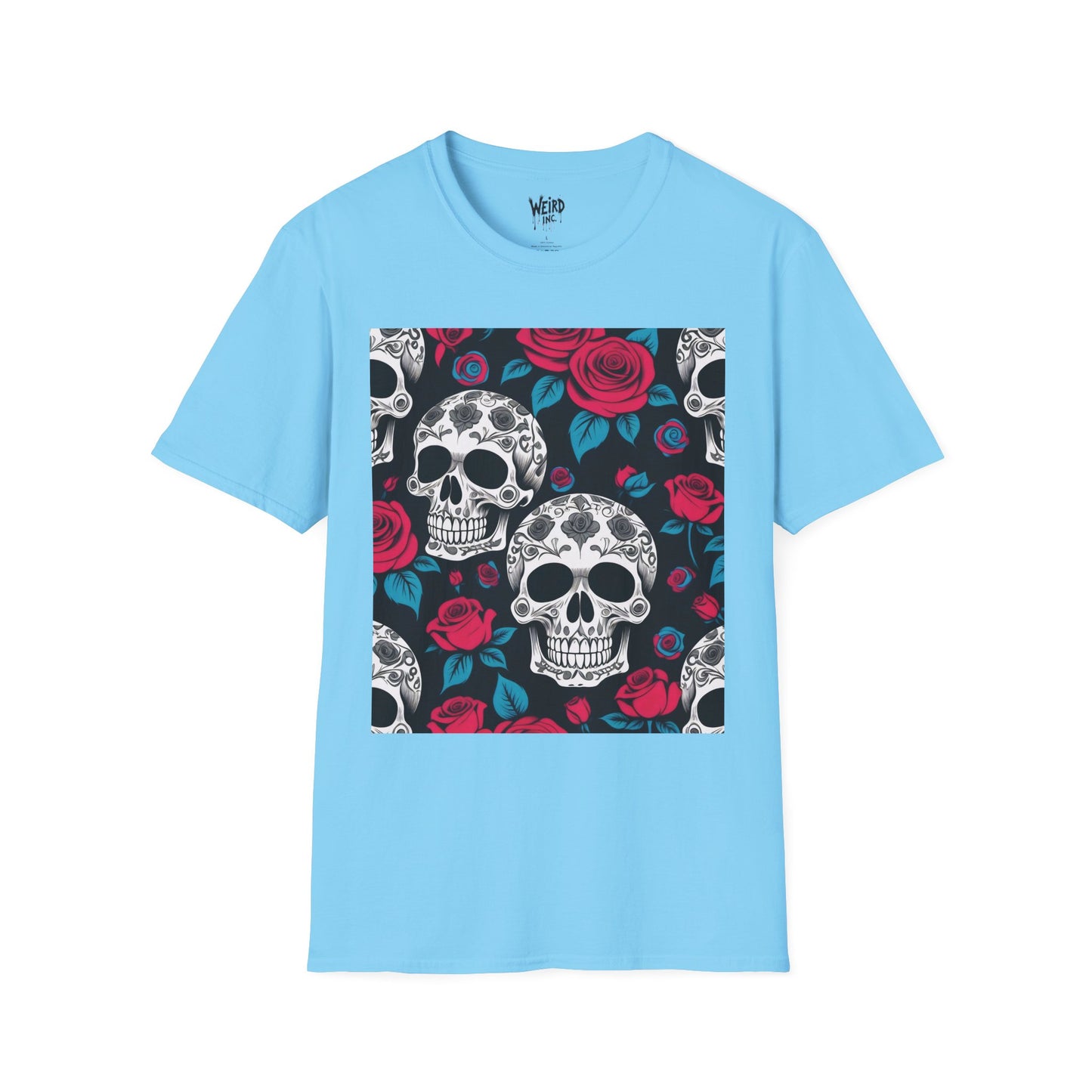 Floral Skull Symphony, Unisex Soft style Graphic Tee