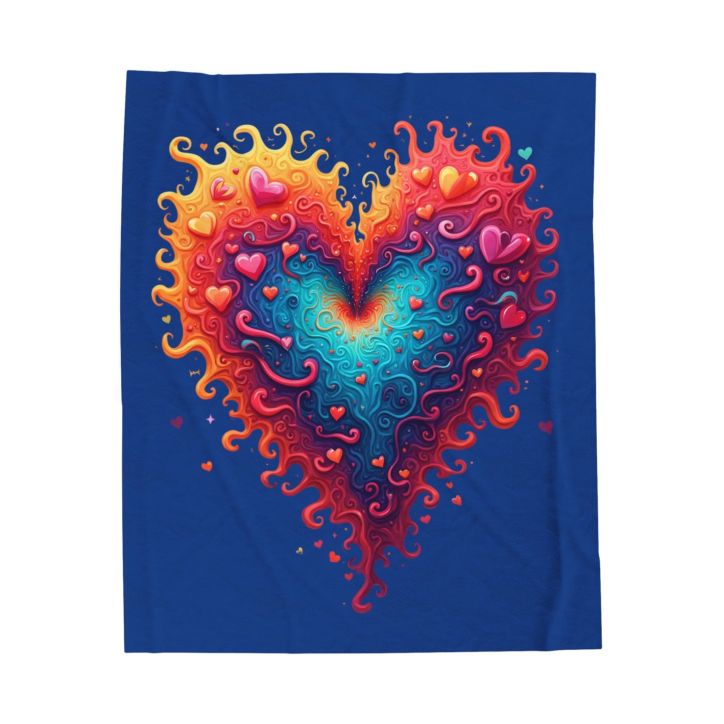 Fiery Heart- Velveteen Plush Blanket