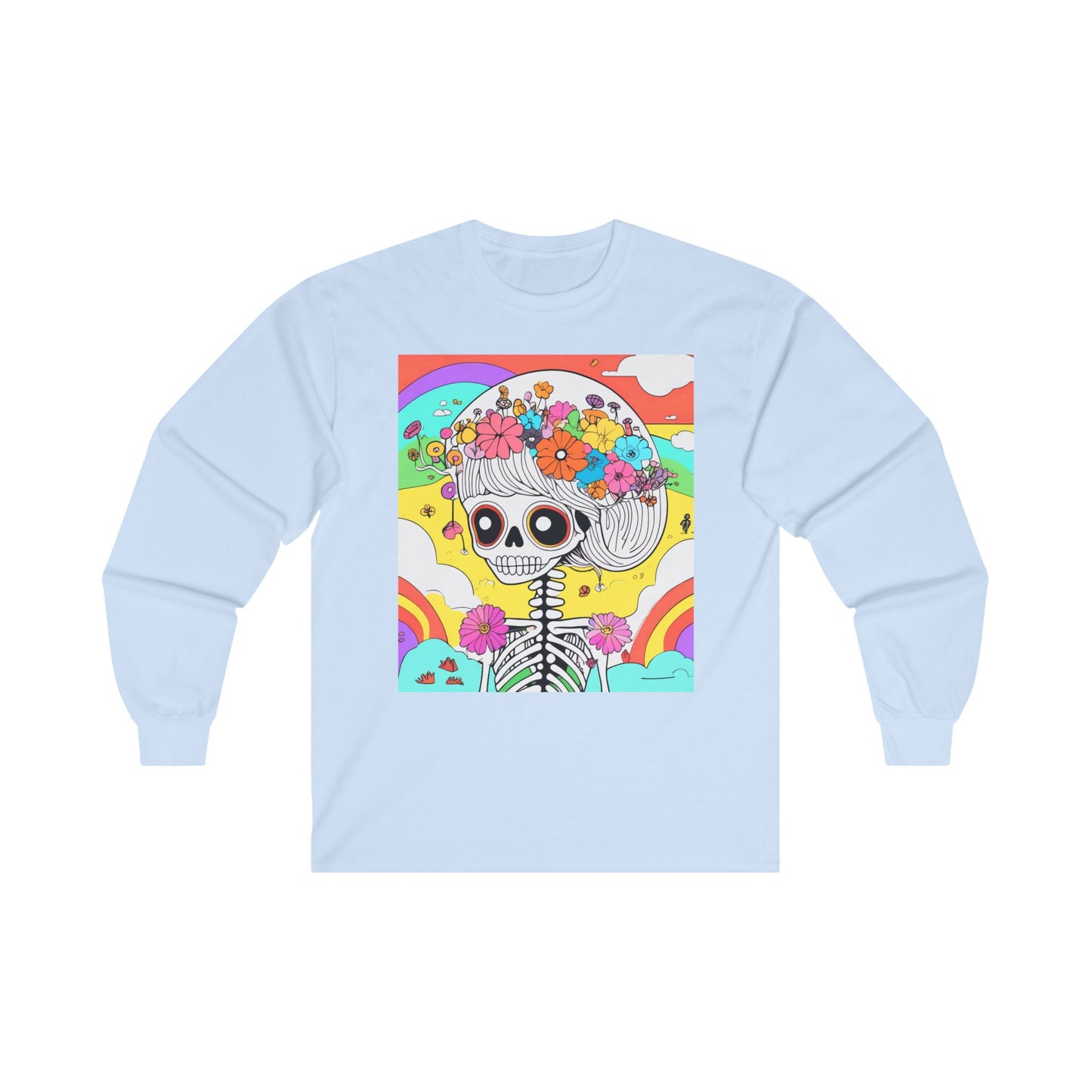 Floral Bonescape, Unisex Cotton Long Sleeve