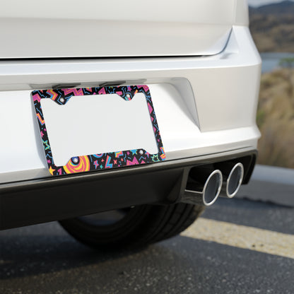 90's themed weird art- License Plate Frame