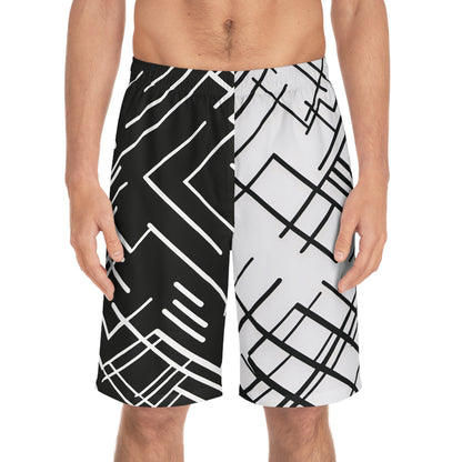 Geometric Pattern Men's Board Shorts