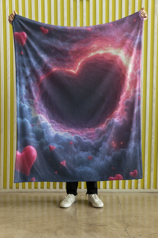 Velveteen Plush Blanket - Cosmic Love Valentines Day Edition