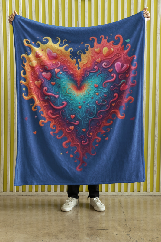 Fiery Heart- Velveteen Plush Blanket