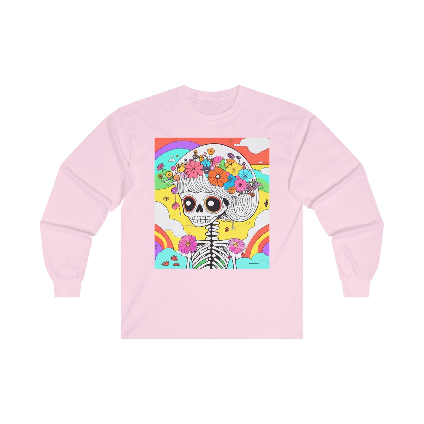 Floral Bonescape, Unisex Cotton Long Sleeve