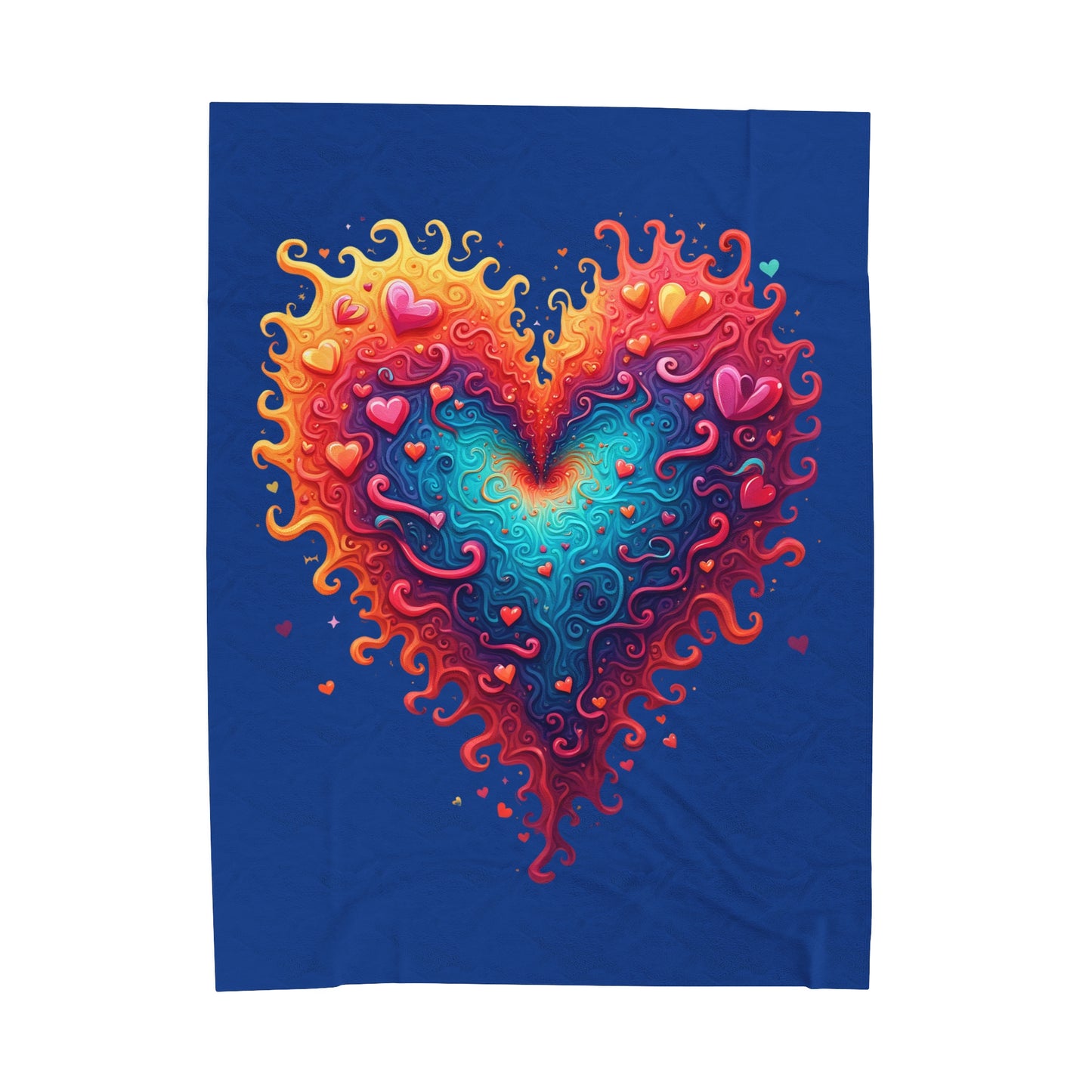 Fiery Heart- Velveteen Plush Blanket