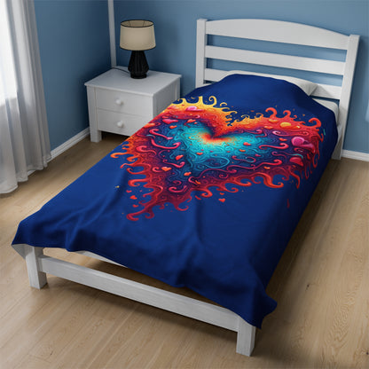 Fiery Heart- Velveteen Plush Blanket