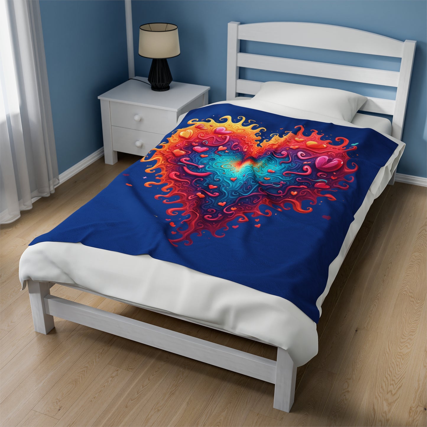 Fiery Heart- Velveteen Plush Blanket