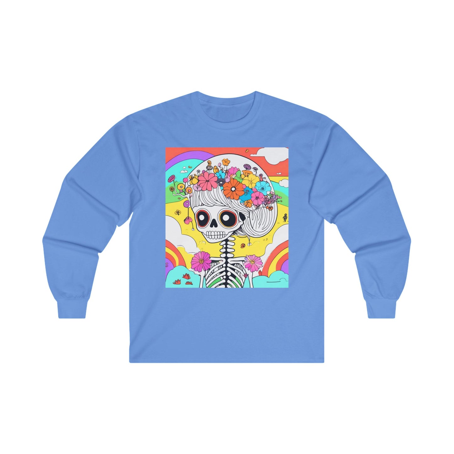 Floral Bonescape, Unisex Cotton Long Sleeve