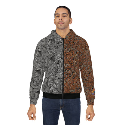 Split Pattern Unisex Zip Hoodie by Weird Inc